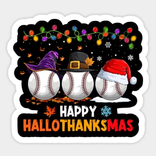 Baseball Costume Halloween Thanksgiving Christmas Happy Hallothanksmas Sticker